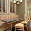 Custom designed kitchen table and reupholstered bench and chairs