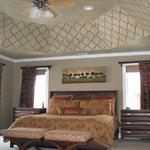 after of master bedroom paint, design, furniture, and drapery